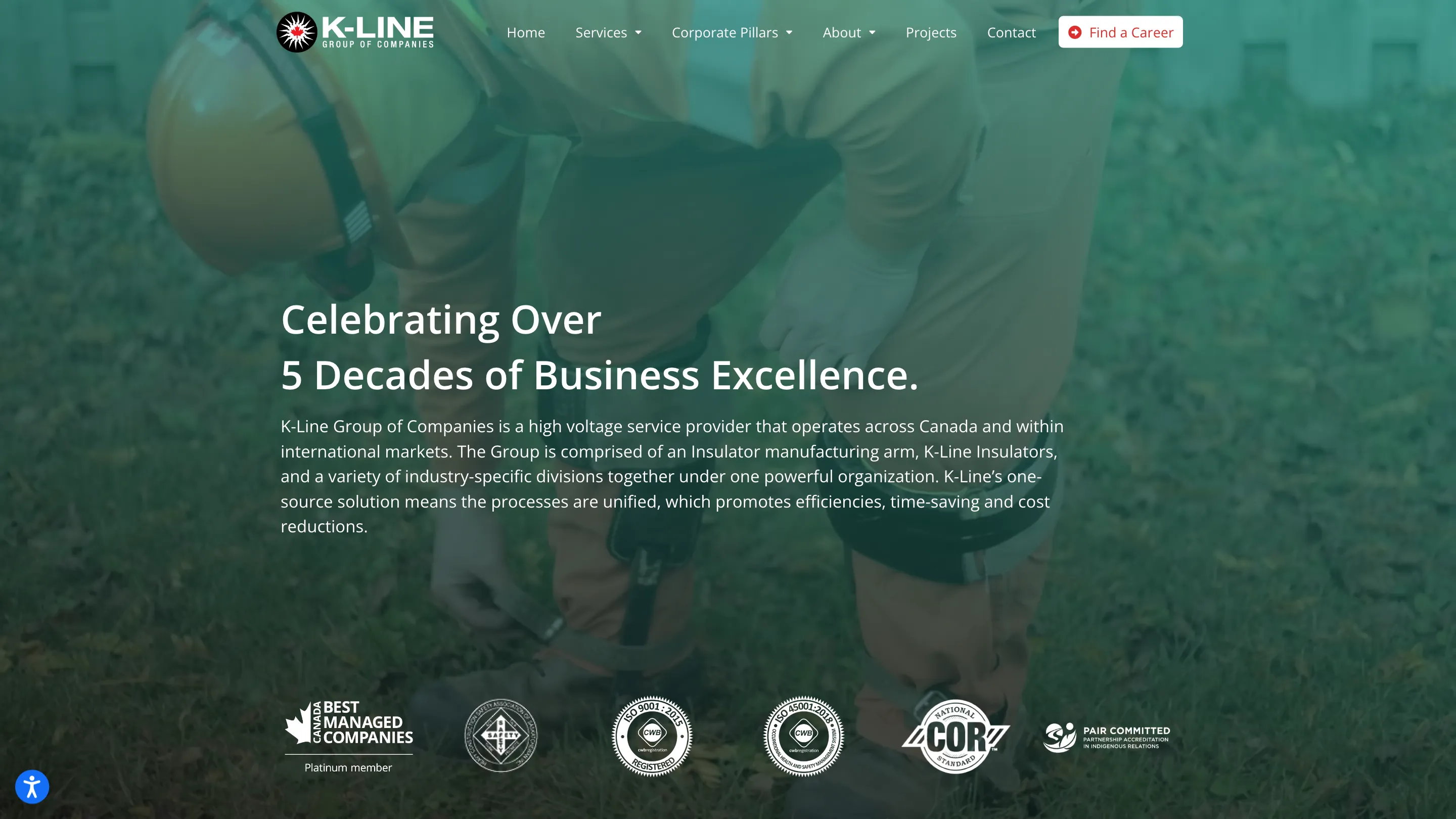 K-Line Group website designed by Get X Media